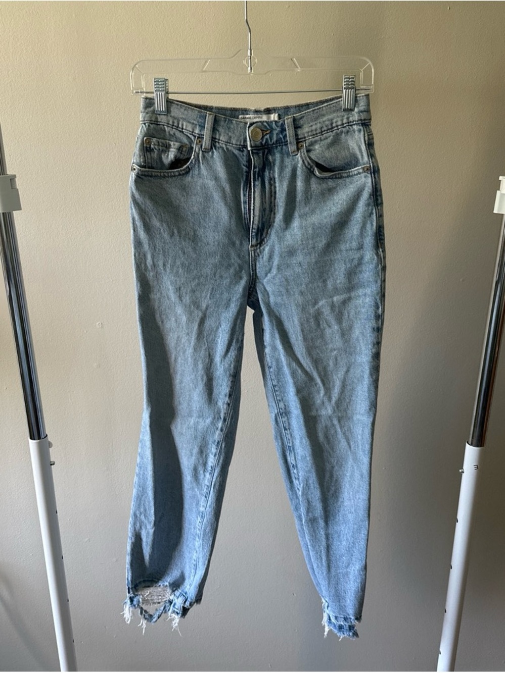 Garage Light Blue High-Rise Straight Leg Jeans